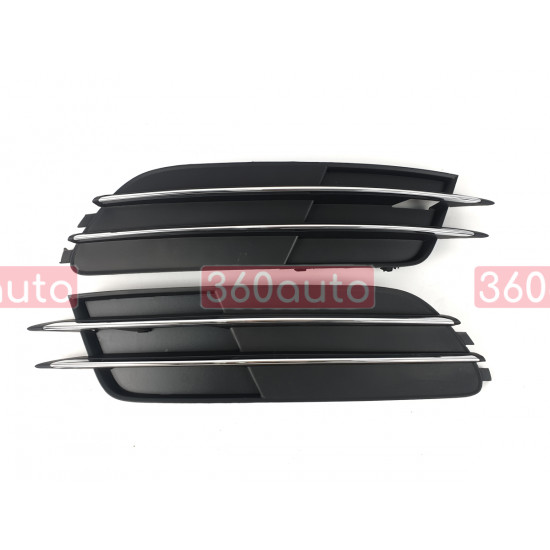 Решетки в бампер Chrome Black (Обычные) на Audi A6 C7 2011-2014