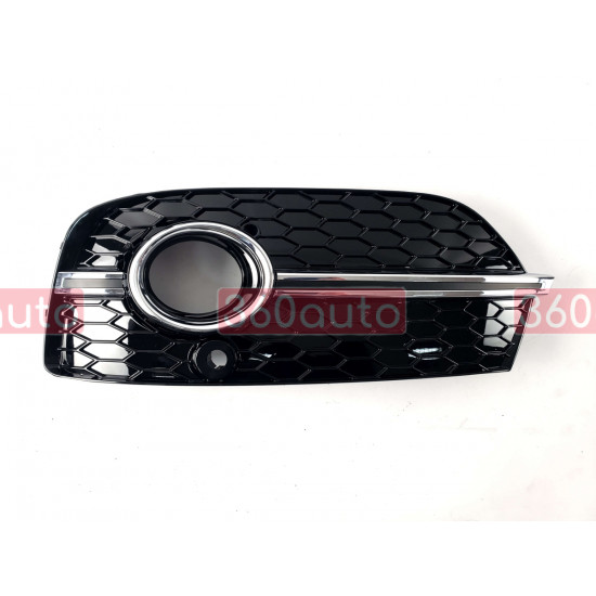 Решетки в бампер Black/Chrome (стиль RSQ3 под туманки и парктоники) на Audi Q3 2011-2014