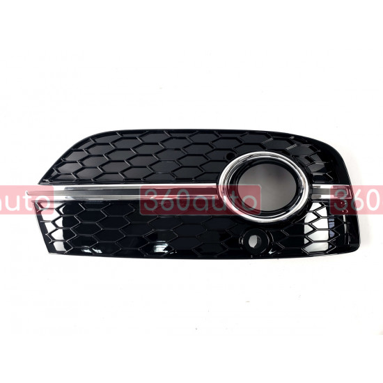 Решетки в бампер Black/Chrome (стиль RSQ3 под туманки и парктоники) на Audi Q3 2011-2014
