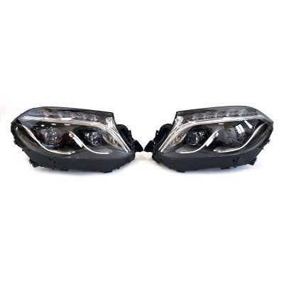Передние фары LED (оригинал комплектные) на Mercedes-Benz GLS-Class X166 2015-2019 года.
