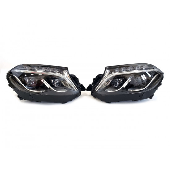 Передние фары LED (оригинал комплектные) на Mercedes-Benz GLS-Class X166 2015-2019 года.