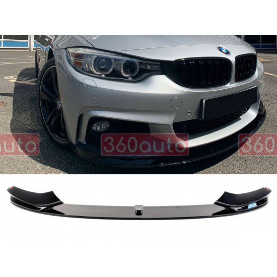 Губа (переднего бампера) Черный глянец (M-Performance) V1 на BMW 4 Series F32 / F33 2013-2020 года
