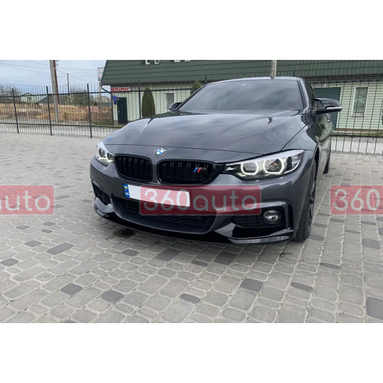 Губа (переднего бампера) Черный глянец (M-Performance) V2 на BMW 4 Series F32 / F33 2013-2020 года
