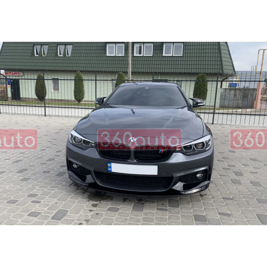 Губа (переднего бампера) Черный глянец (M-Performance) V2 на BMW 4 Series F32 / F33 2013-2020 года