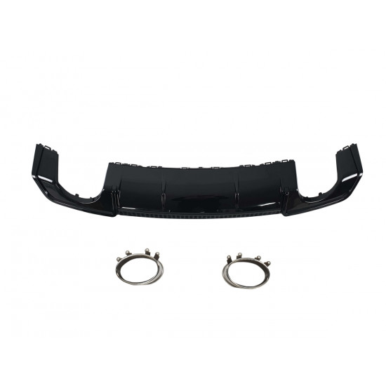 Диффузор (заднего бампера) Black/Chrome Pipe (в стиле RS3) Sedan на AUDI A3 8V 2012-2016 года