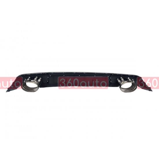 Диффузор (заднего бампера) Black Silver/Chrome Pipe (в стиле RS3) Sedan на AUDI A3 8V 2012-2016 года