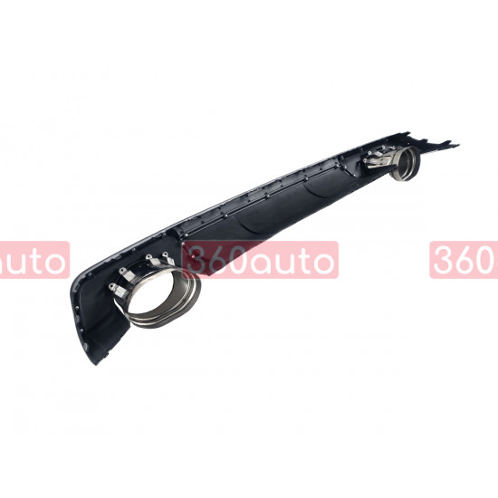 Диффузор (заднего бампера) Black Silver/Chrome Pipe (в стиле RS3) Sedan на AUDI A3 8V 2012-2016 года