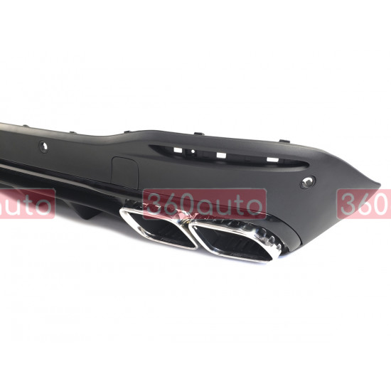 Диффузор (заднего бампера) Full Black / Chrome Pipe (стиль GLE63 AMG) на Mercedes-Benz GLE-Class W167 2018-2023 года