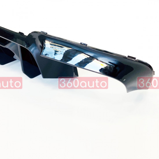 Диффузор (заднего бампера) Черный глянец (стиль M5 Competition) на BMW 5 F10, F11 2010-2017