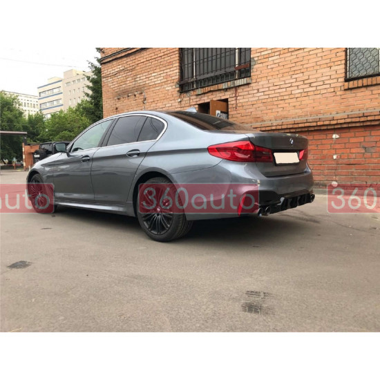 Диффузор (заднего бампера) Черный глянец (стиль M5 F90) на BMW 5 Series G30/G31 2017-2020 года