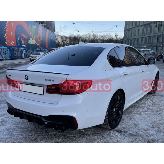 Диффузор (заднего бампера) Черный глянец (стиль M5 F90) на BMW 5 Series G30/G31 2017-2020 года