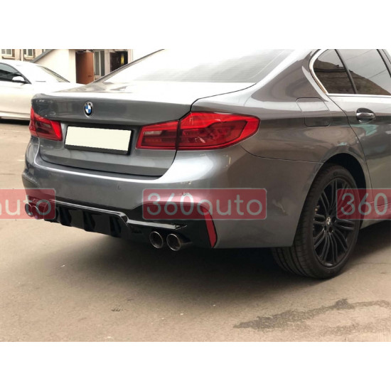 Диффузор (заднего бампера) Черный глянец (стиль M5 F90) на BMW 5 Series G30/G31 2017-2020 года