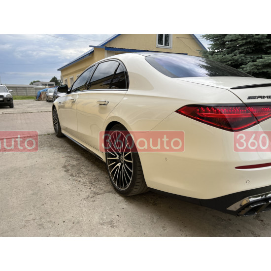 Диффузор (заднего бампера) Full Black / Chrome Pipe (стиль S63 AMG) на Mercedes-Benz S-Class W223 2020-2024 года