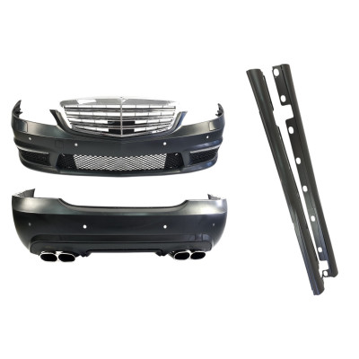 Комплект обвесов (стиль S65) на Mercedes-Benz S-Class W221 2009-2013 года.