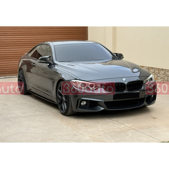 Лезвия на пороги Черный глянец (M-Performance) на BMW 4 Series F32/F33 2013-2020 года