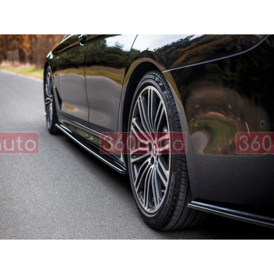 Лезвия на пороги Черный глянец на BMW 5 Series G30/G31 2017-2020 года