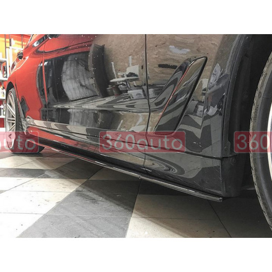 Лезвия на пороги Черный глянец на BMW 5 Series G30/G31 2017-2020 года