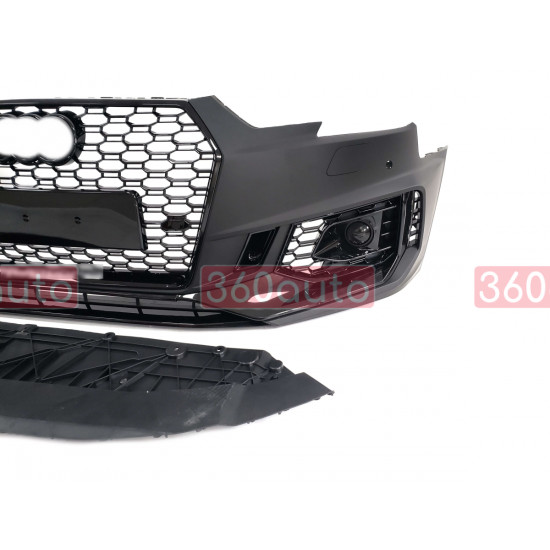 Передний бампер ( в стиле RS4 под радары V3 ) на AUDI A4 B9 2015-2019 года
