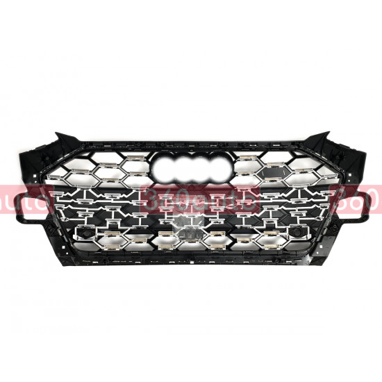 Решетка радиатора Chrome Black (в стиле S4) на AUDI A4 B9 2019-2023 года