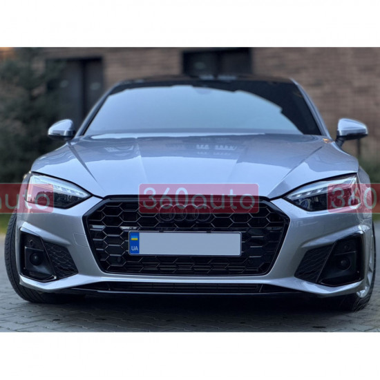 Решетка радиатора Full Black (Gloss) (в стиле S5) на AUDI A5 B9 2020-2023 года