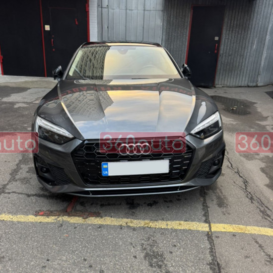 Решетка радиатора Full Black (Gloss) (в стиле S5) на AUDI A5 B9 2020-2023 года