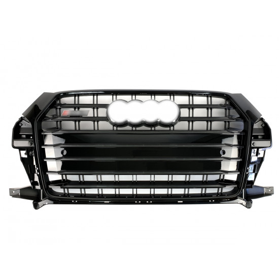 Решетка радиатора Full Black ( в стиле SQ3 ) на AUDI Q3 8U 2014-2018 года