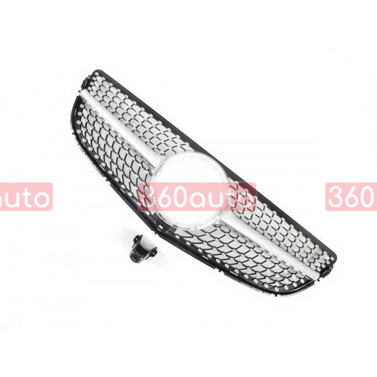 Решетка радиатора Silver (с местом под камеру) Diamond на Mercedes E-class C207 Coupe 2013-2017