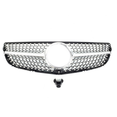 Решетка радиатора Silver (с местом под камеру) Diamond на Mercedes-Benz E-Class Coupe C207 2013-2017 года