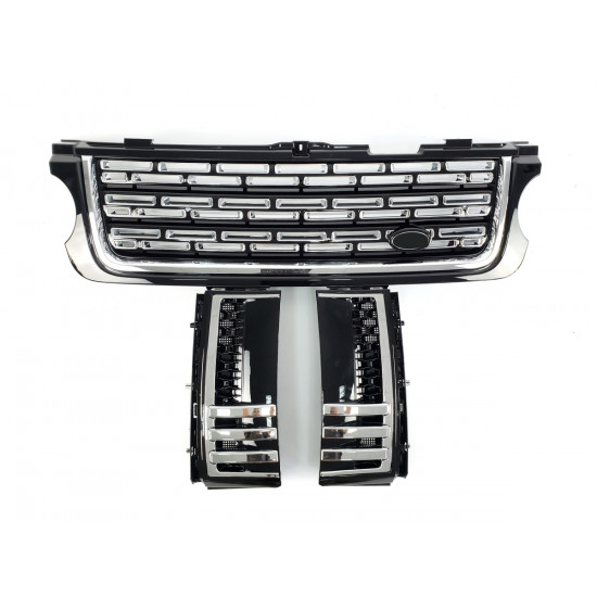 Решетка радиатора + попрошайка на Land Rover Range Rover Vogue L322 2010-2013 года