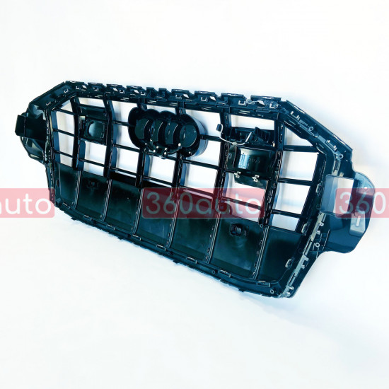 Решетка радиатора на Audi Q7 2020- в стиле SQ7 Black под радары