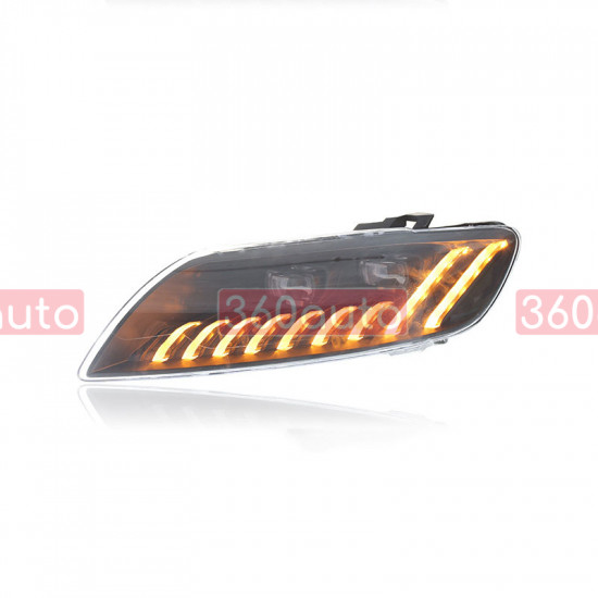 Передние фары на Audi Q7 2010-2015 FULL LED взамен фар без AFS