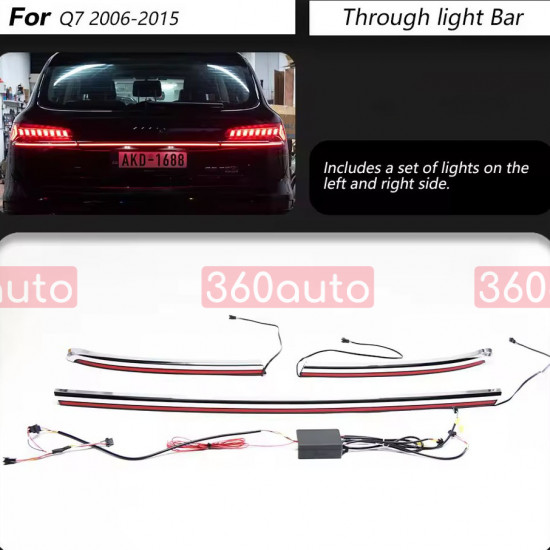 Задние фонари на Audi Q7 2012-2015 FULL LED + LED полоса