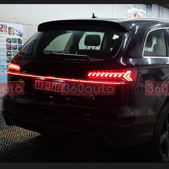 Задние фонари на Audi Q7 2012-2015 FULL LED + LED полоса