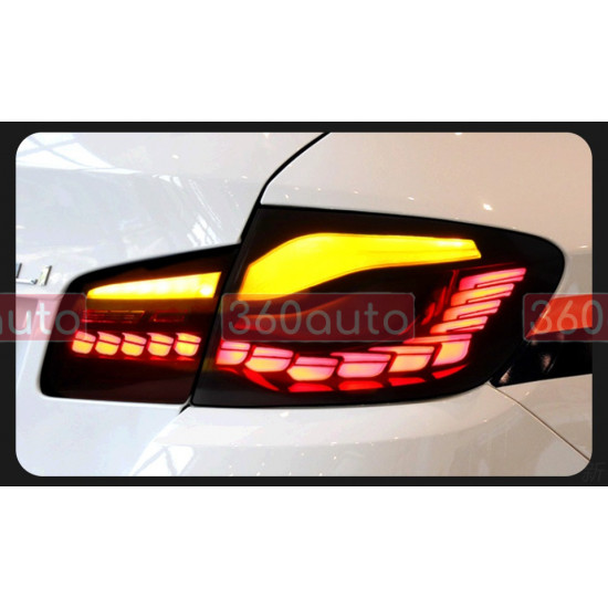 Задние фонари на BMW 5 F10 2010-2016 FULL LED черные Smoke