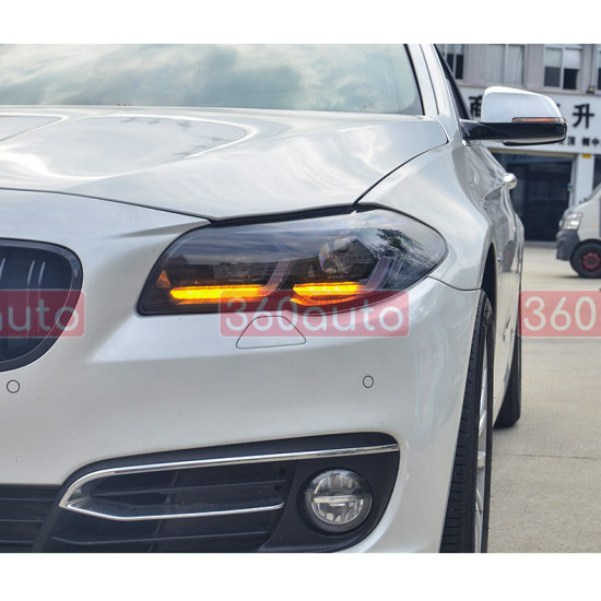Передние фары на BMW 5 Series F10 2013-2017 FULL LED вместо оригинальных ксеноновых неадаптивных фар ZWH