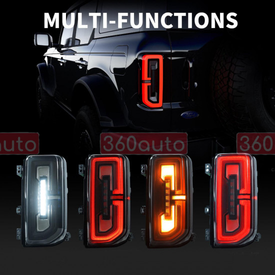 Задние фонари на Ford Bronco 2021- черные FULL LED