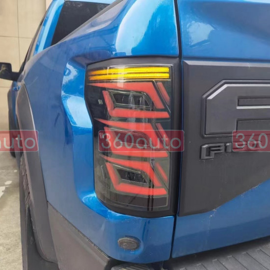 Задние фонари на Ford F-150 2014-2020 черные LED стиль 3L