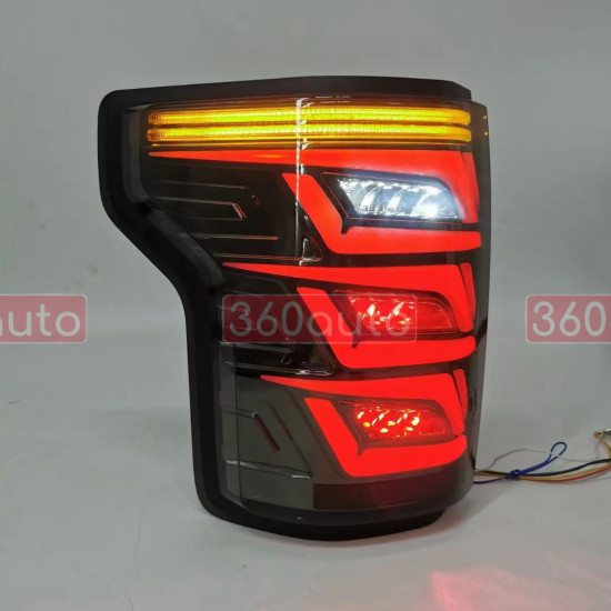 Задние фонари на Ford F-150 2014-2020 черные LED стиль 3L