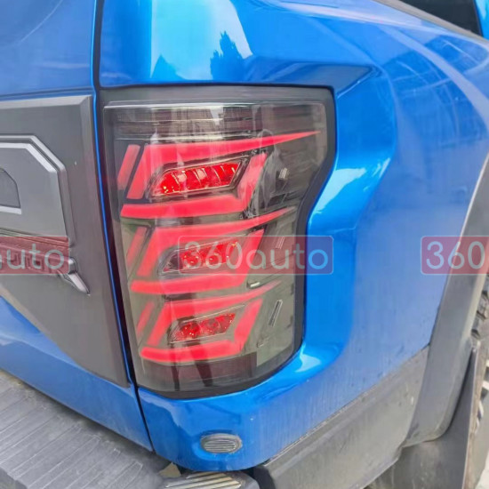 Задние фонари на Ford F-150 2014-2020 черные LED стиль 3L