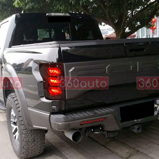 Задние фонари на Ford F-150 2014-2020 черные LED стиль 3L