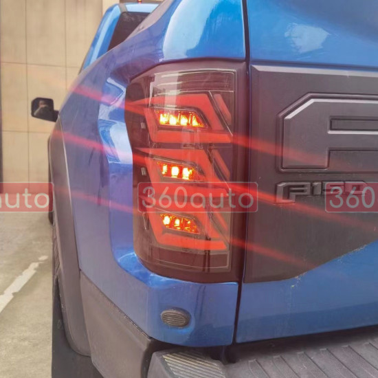 Задние фонари на Ford F-150 2014-2020 черные LED стиль 3L