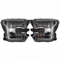 Передние фары на Ford F-150 2014-2017 черные Full LED стиль ZH