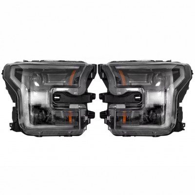 Передние фары на Ford F-150 2014-2017 черные Full LED стиль ZH