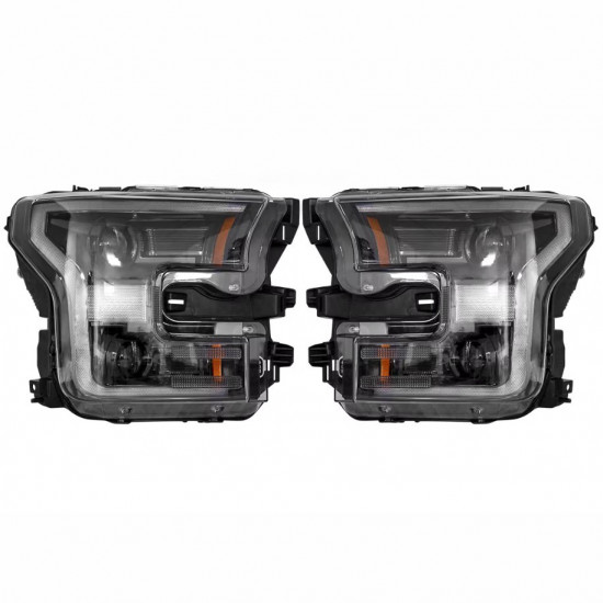 Передние фары на Ford F-150 2014-2017 черные Full LED стиль ZH