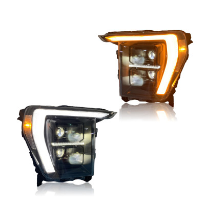 Передние фары на Ford F-150 2020- Full LED черные CP