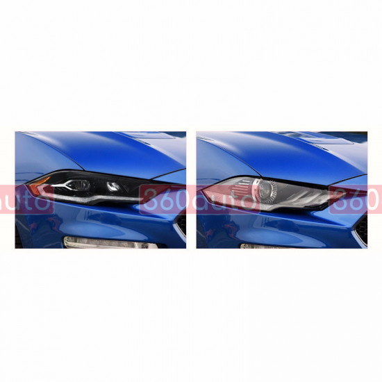 Передние фары на Ford Mustang 2017-2023 FULL LED черные