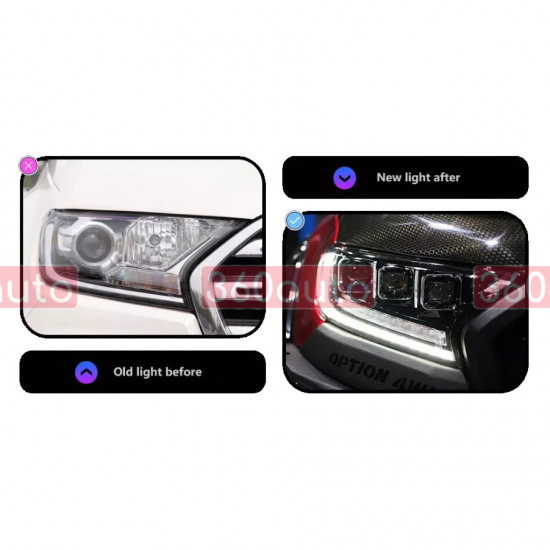Передние фары на Ford Ranger 2016-2021 FULL LED