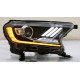 Передние фары на Ford Ranger 2016-2021 FULL LED стиль Mustang