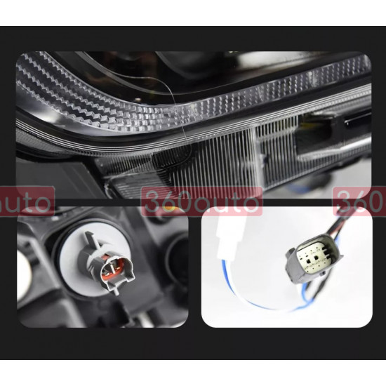 Передние фары на Ford Ranger 2016-2021 FULL LED стиль Mustang
