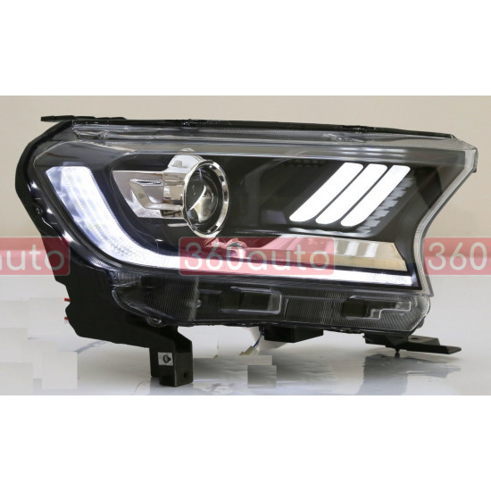 Передние фары на Ford Ranger 2016-2021 FULL LED стиль Mustang